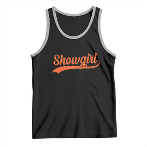 Showgirl Tank Top Varsity Script Vintage Sports Jersey Style TS10 Black Athletic Heather Print Your Wear