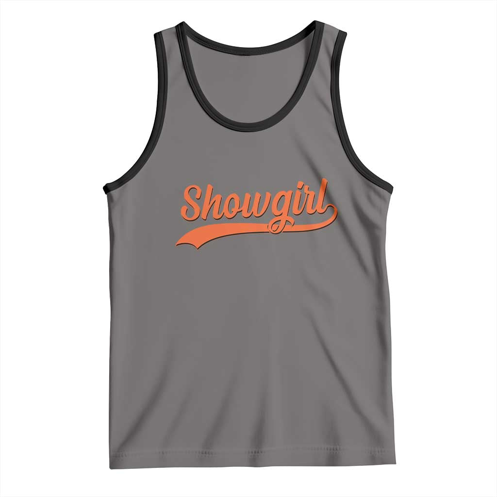 Showgirl Tank Top Varsity Script Vintage Sports Jersey Style TS10 Deep Heather Black Print Your Wear