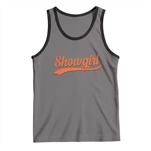 Showgirl Tank Top Varsity Script Vintage Sports Jersey Style TS10 Deep Heather Black Print Your Wear
