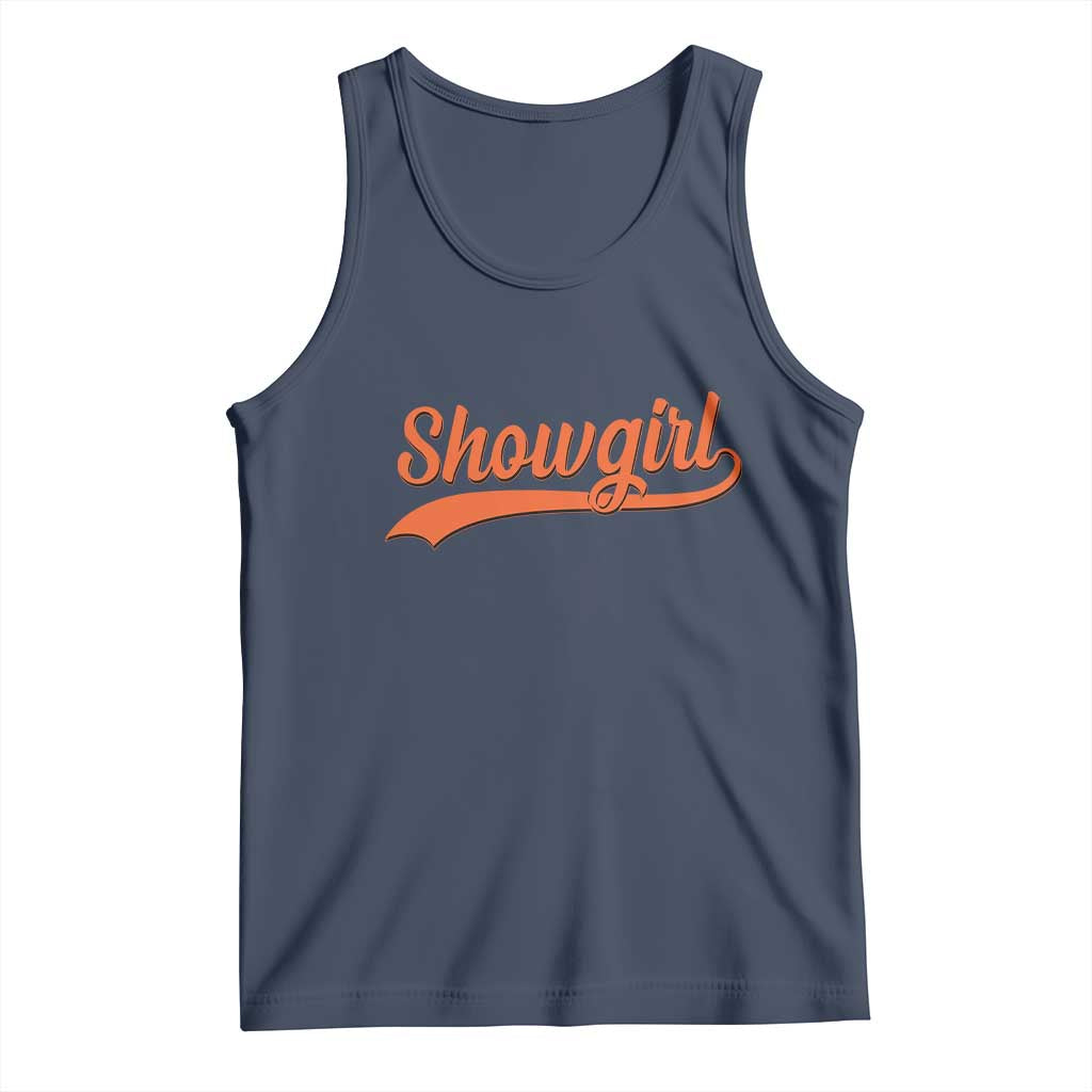 Showgirl Tank Top Varsity Script Vintage Sports Jersey Style TS10 Navy Print Your Wear