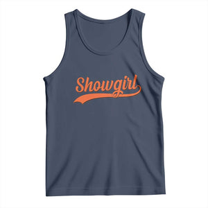 Showgirl Tank Top Varsity Script Vintage Sports Jersey Style TS10 Navy Print Your Wear