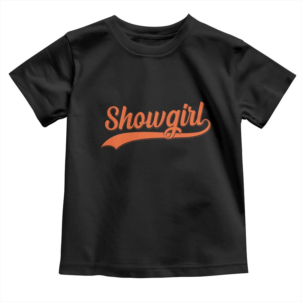 Showgirl Toddler T Shirt Varsity Script Vintage Sports Jersey Style TS10 Black Print Your Wear