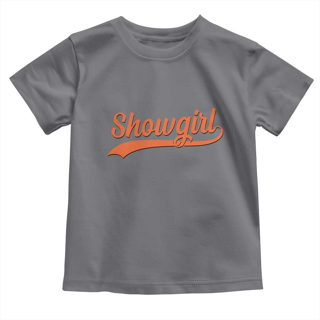 Showgirl Toddler T Shirt Varsity Script Vintage Sports Jersey Style TS10 Charcoal Print Your Wear