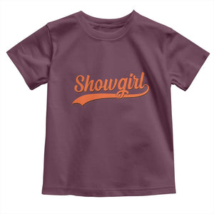 Showgirl Toddler T Shirt Varsity Script Vintage Sports Jersey Style TS10 Maroon Print Your Wear