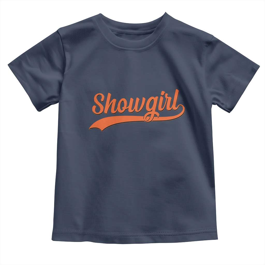 Showgirl Toddler T Shirt Varsity Script Vintage Sports Jersey Style TS10 Navy Print Your Wear
