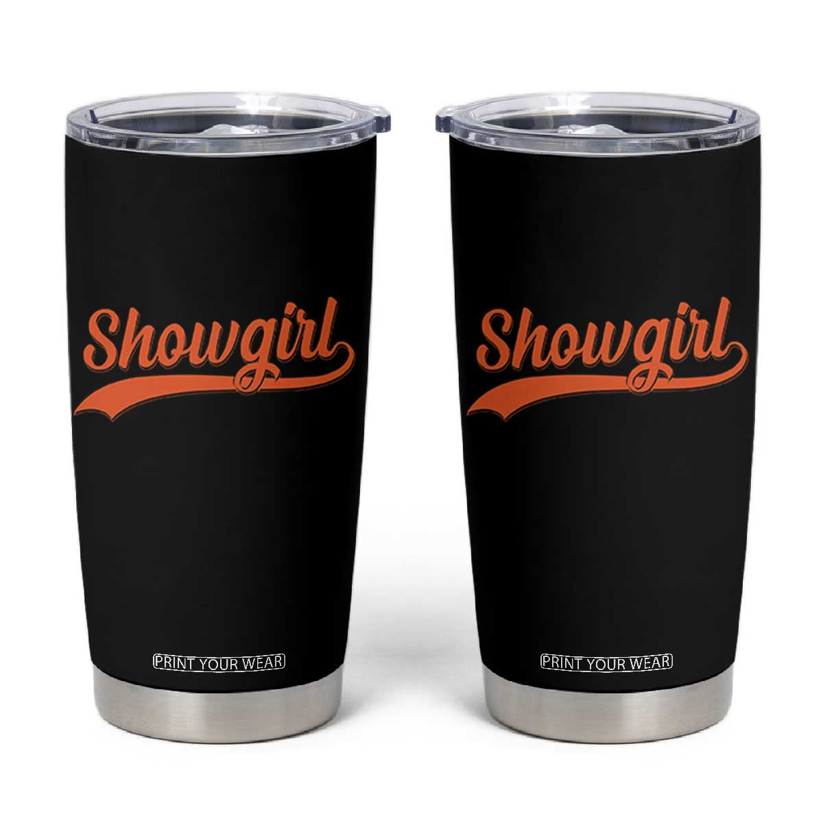 Showgirl Tumbler Cup Varsity Script Vintage Sports Jersey Style TS10 Black Print Your Wear