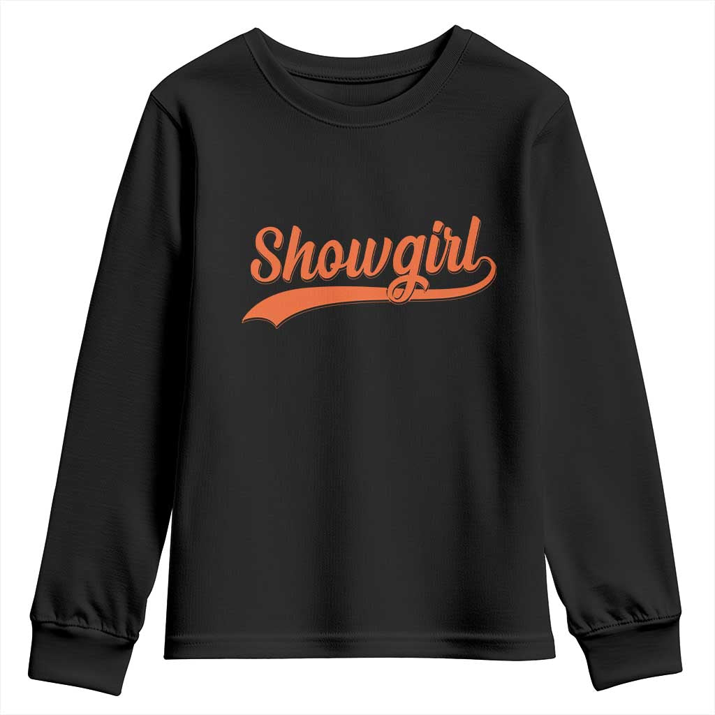 Showgirl Youth Sweatshirt Varsity Script Vintage Sports Jersey Style TS10 Black Print Your Wear