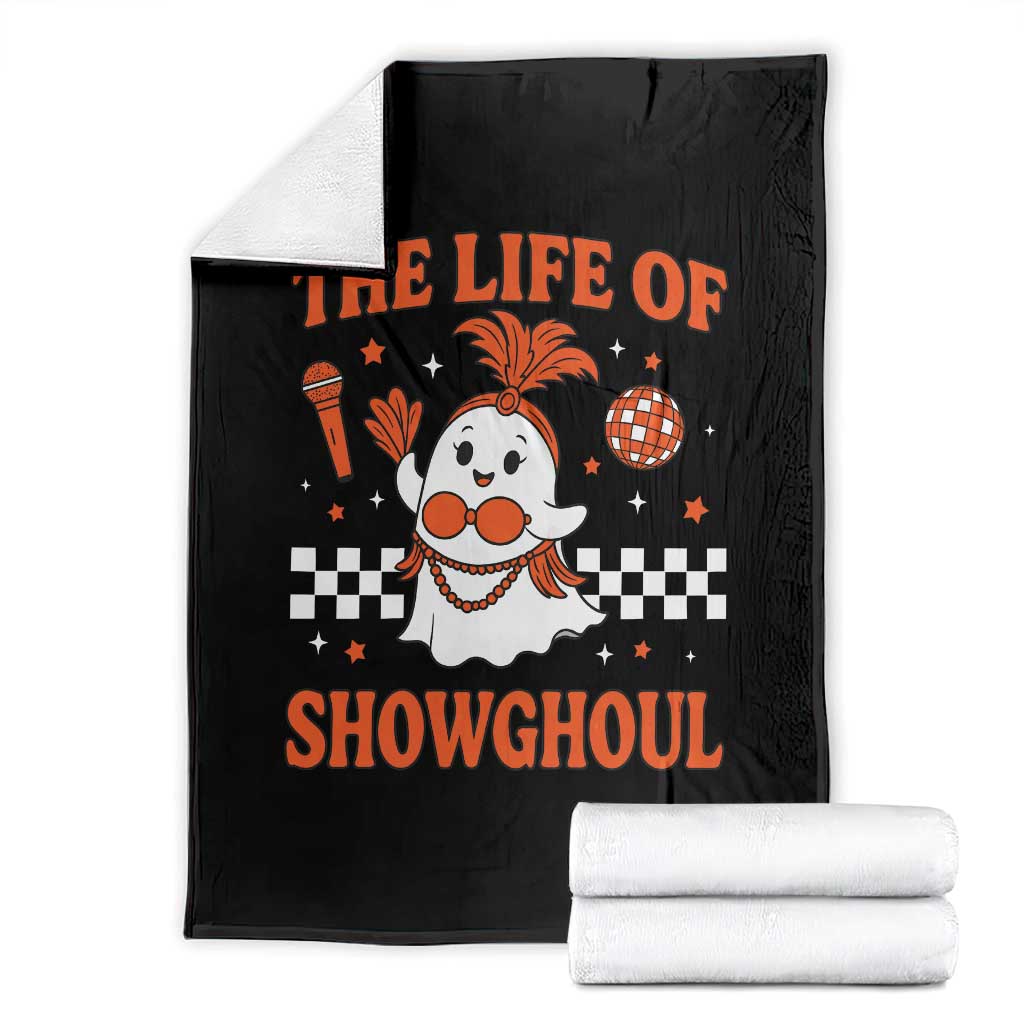 Funny Halloween Costume Showgirl Throw Blanket The Life of A Showghoul Cute Ghost TS10 Black Print Your Wear