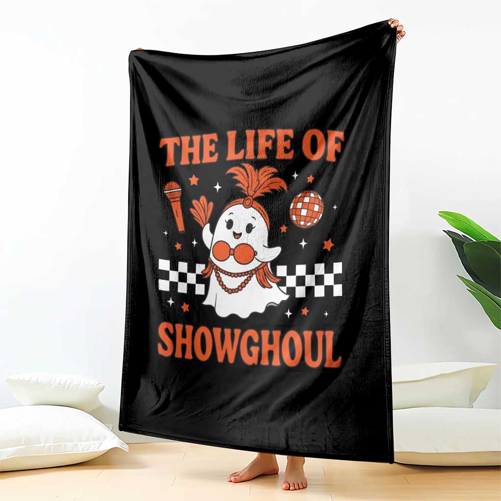 Funny Halloween Costume Showgirl Throw Blanket The Life of A Showghoul Cute Ghost TS10 Print Your Wear