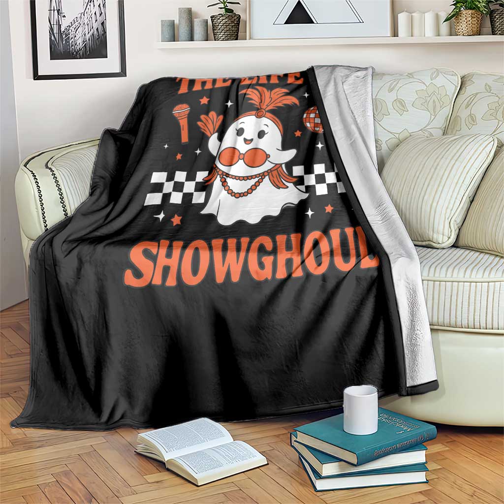 Funny Halloween Costume Showgirl Throw Blanket The Life of A Showghoul Cute Ghost TS10 Print Your Wear