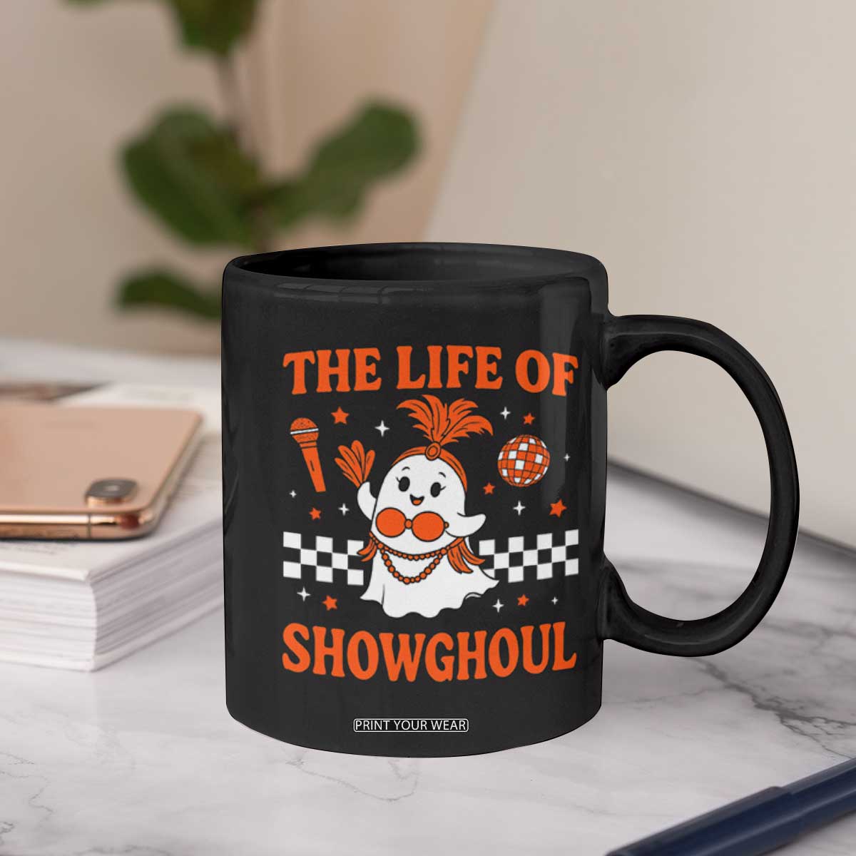 Funny Halloween Costume Showgirl Coffee Mug The Life of A Showghoul Cute Ghost TS10 Print Your Wear