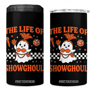 Funny Halloween Costume Showgirl 4 in 1 Can Cooler Tumbler The Life of A Showghoul Cute Ghost TS10 One Size: 16 oz Black Print Your Wear