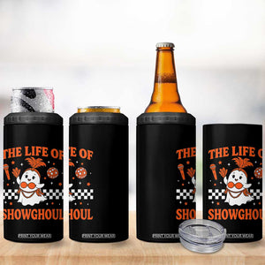 Funny Halloween Costume Showgirl 4 in 1 Can Cooler Tumbler The Life of A Showghoul Cute Ghost TS10 Print Your Wear