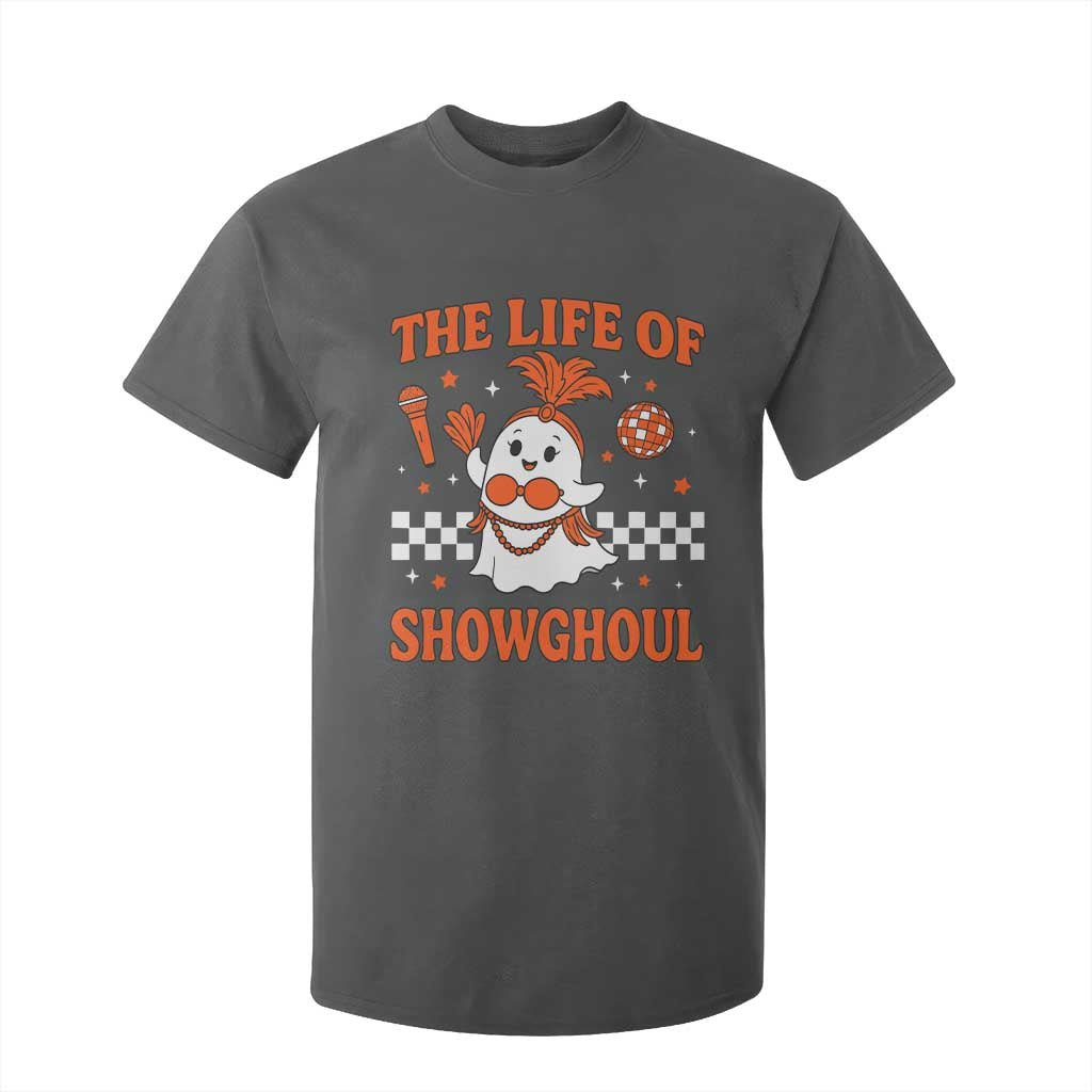 Funny Halloween Costume Showgirl T Shirt For Kid The Life of A Showghoul Cute Ghost TS10 Dark Heather Print Your Wear