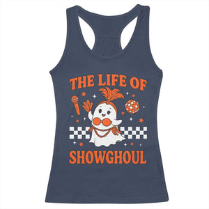 Funny Halloween Costume Showgirl Racerback Tank Top The Life of A Showghoul Cute Ghost TS10 Navy Print Your Wear