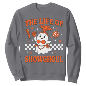 Funny Halloween Costume Showgirl Sweatshirt The Life of A Showghoul Cute Ghost TS10 Charcoal Print Your Wear
