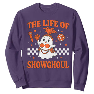 Funny Halloween Costume Showgirl Sweatshirt The Life of A Showghoul Cute Ghost TS10 Purple Print Your Wear