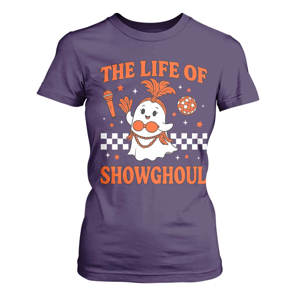 Funny Halloween Costume Showgirl T Shirt For Women The Life of A Showghoul Cute Ghost TS10 Purple Print Your Wear