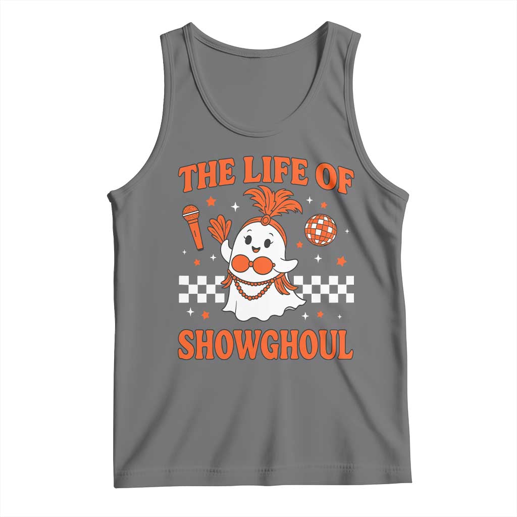 Funny Halloween Costume Showgirl Tank Top The Life of A Showghoul Cute Ghost TS10 Black Heather Print Your Wear