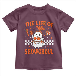 Funny Halloween Costume Showgirl Toddler T Shirt The Life of A Showghoul Cute Ghost TS10 Maroon Print Your Wear