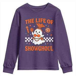 Funny Halloween Costume Showgirl Youth Sweatshirt The Life of A Showghoul Cute Ghost TS10 Purple Print Your Wear