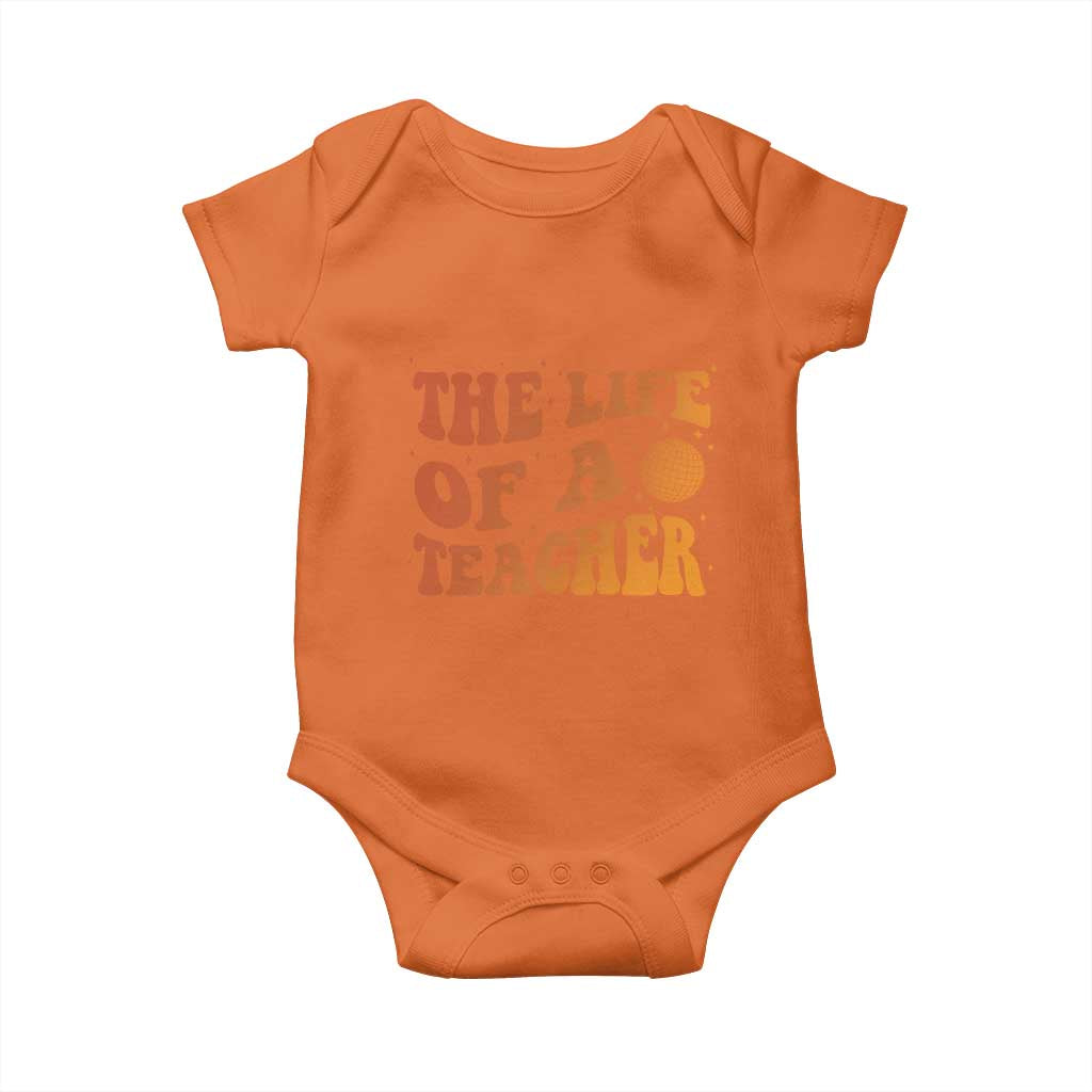 The Life Of A Teacher Baby Onesie In My Teacher Era Concert TS10 Orange Print Your Wear