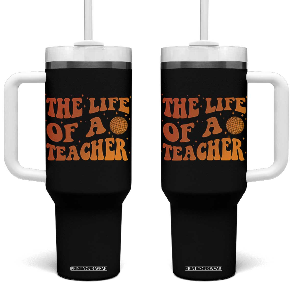 The Life Of A Teacher Tumbler With Handle In My Teacher Era Concert TS10 One Size: 40 oz Black Print Your Wear