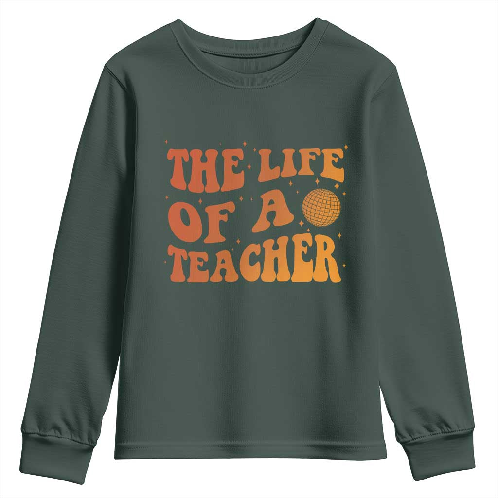 The Life Of A Teacher Youth Sweatshirt In My Teacher Era Concert TS10 Dark Forest Green Print Your Wear