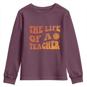 The Life Of A Teacher Youth Sweatshirt In My Teacher Era Concert TS10 Maroon Print Your Wear