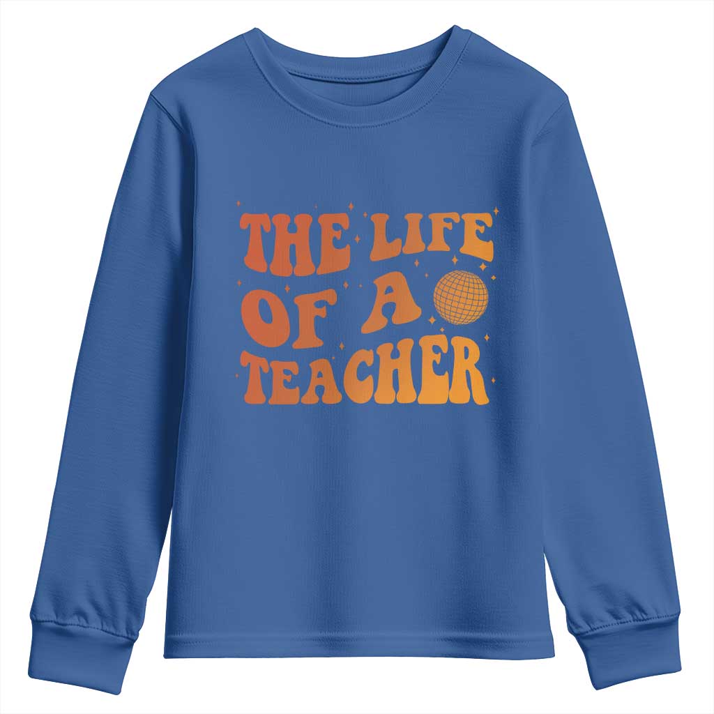The Life Of A Teacher Youth Sweatshirt In My Teacher Era Concert TS10 Royal Blue Print Your Wear
