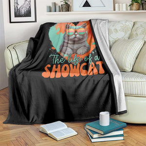 The Life Of A Showcat Throw Blanket Funny Cat Showgirl Era Heart Shape TS10 Print Your Wear