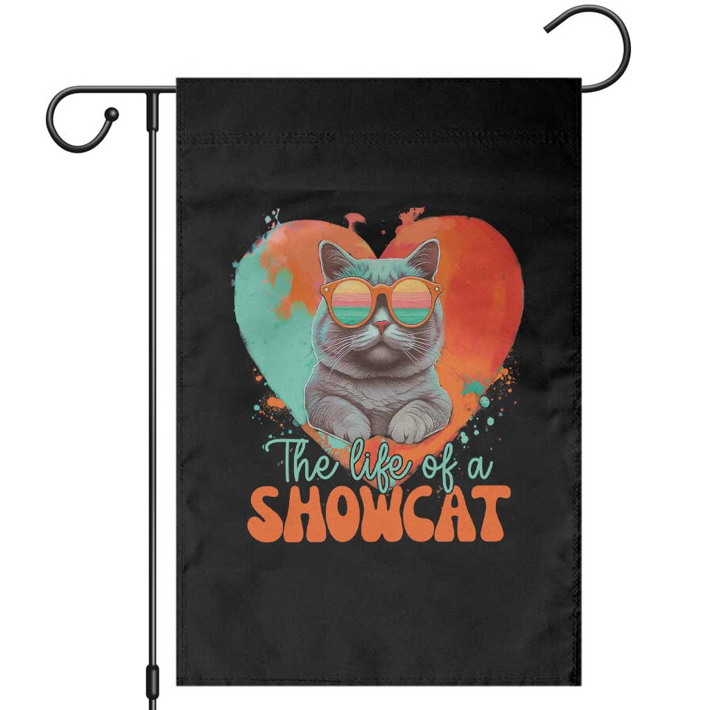 The Life Of A Showcat Garden Flag Funny Cat Showgirl Era Heart Shape TS10 Black Print Your Wear