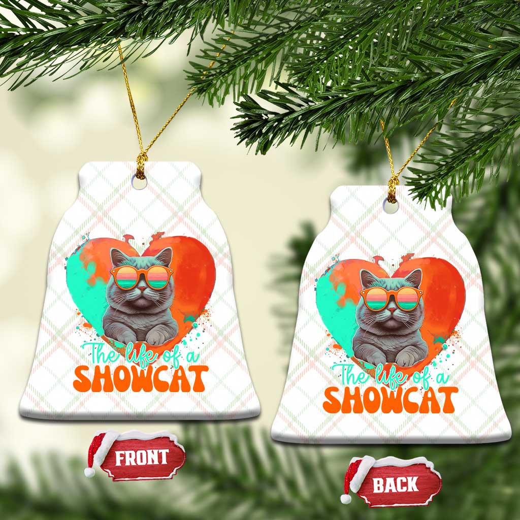 The Life Of A Showcat Ceramic Ornament Funny Cat Showgirl Era Heart Shape TS10 Print Your Wear
