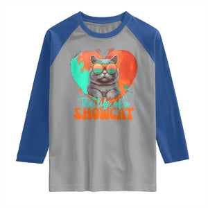 The Life Of A Showcat Raglan Shirt Funny Cat Showgirl Era Heart Shape TS10 Sport Gray Royal Print Your Wear