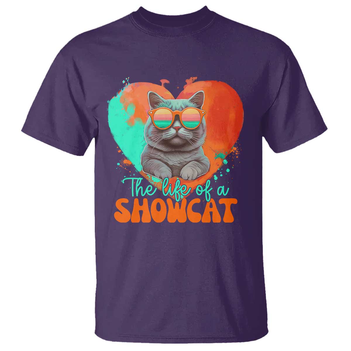 The Life Of A Showcat T Shirt Funny Cat Showgirl Era Heart Shape TS10 Purple Print Your Wear