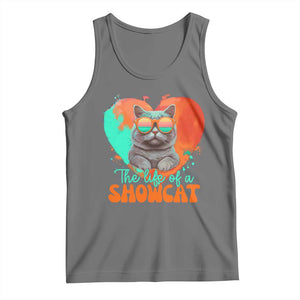 The Life Of A Showcat Tank Top Funny Cat Showgirl Era Heart Shape TS10 Black Heather Print Your Wear