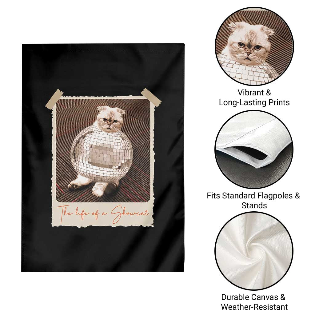 The Life Of A Showcat Garden Flag Funny Vintage Photo Cat Era TS10 Print Your Wear
