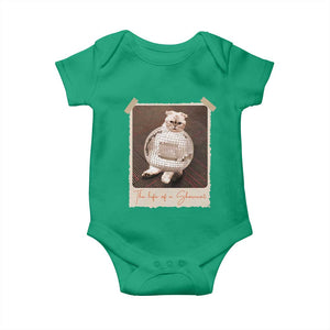 The Life Of A Showcat Baby Onesie Funny Vintage Photo Cat Era TS10 Irish Green Print Your Wear