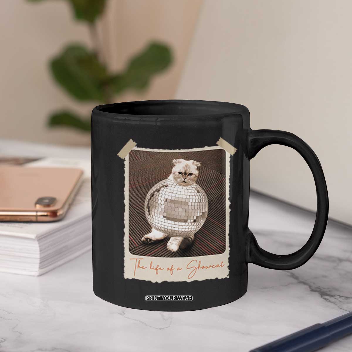 The Life Of A Showcat Coffee Mug Funny Vintage Photo Cat Era TS10 Print Your Wear