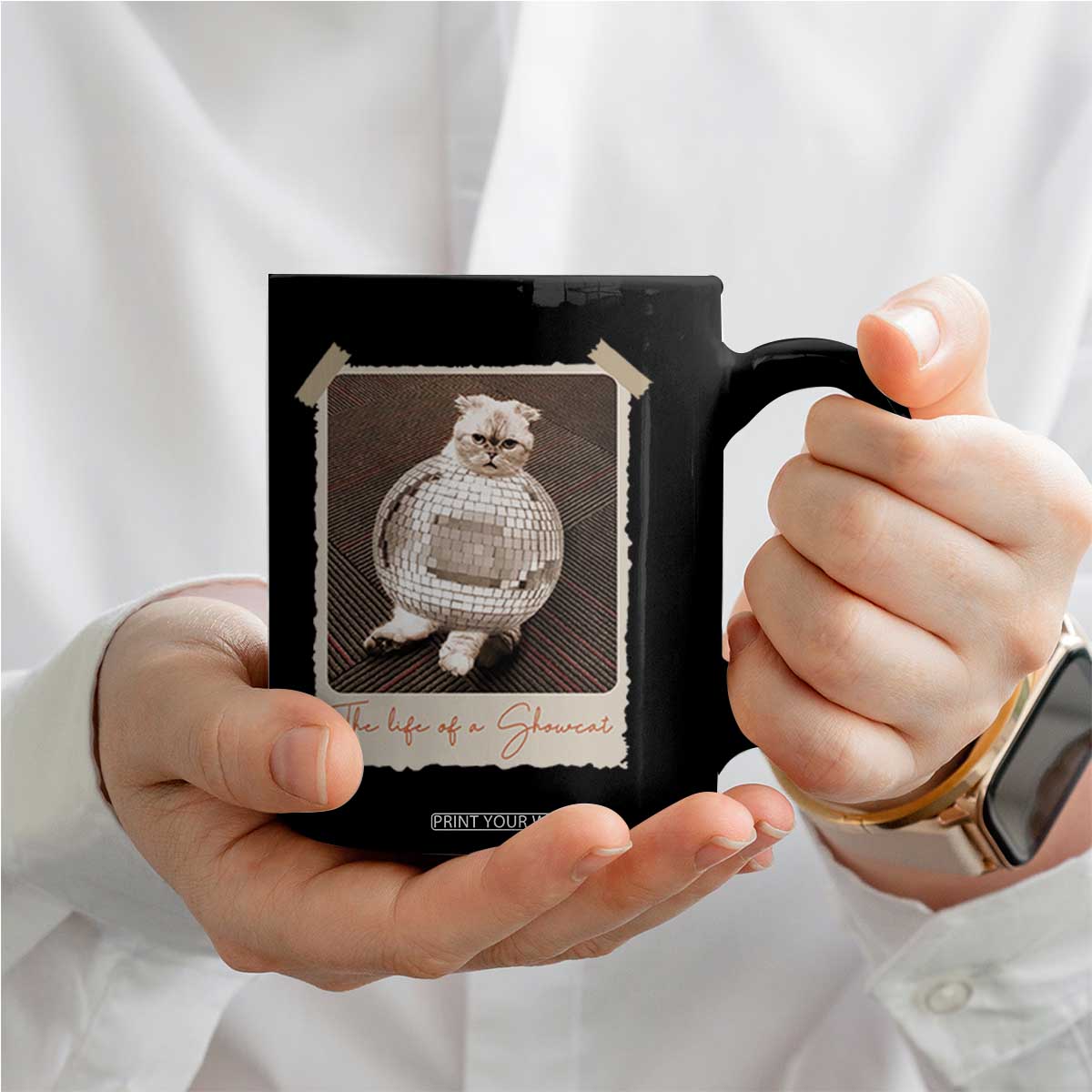 The Life Of A Showcat Coffee Mug Funny Vintage Photo Cat Era TS10 Print Your Wear
