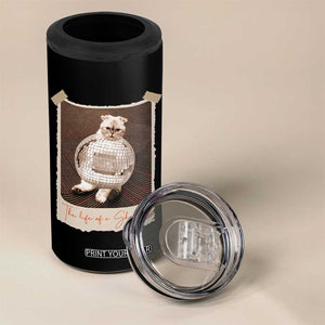 The Life Of A Showcat 4 in 1 Can Cooler Tumbler Funny Vintage Photo Cat Era TS10 Print Your Wear