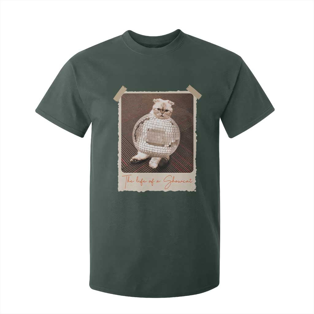 The Life Of A Showcat T Shirt For Kid Funny Vintage Photo Cat Era TS10 Dark Forest Green Print Your Wear