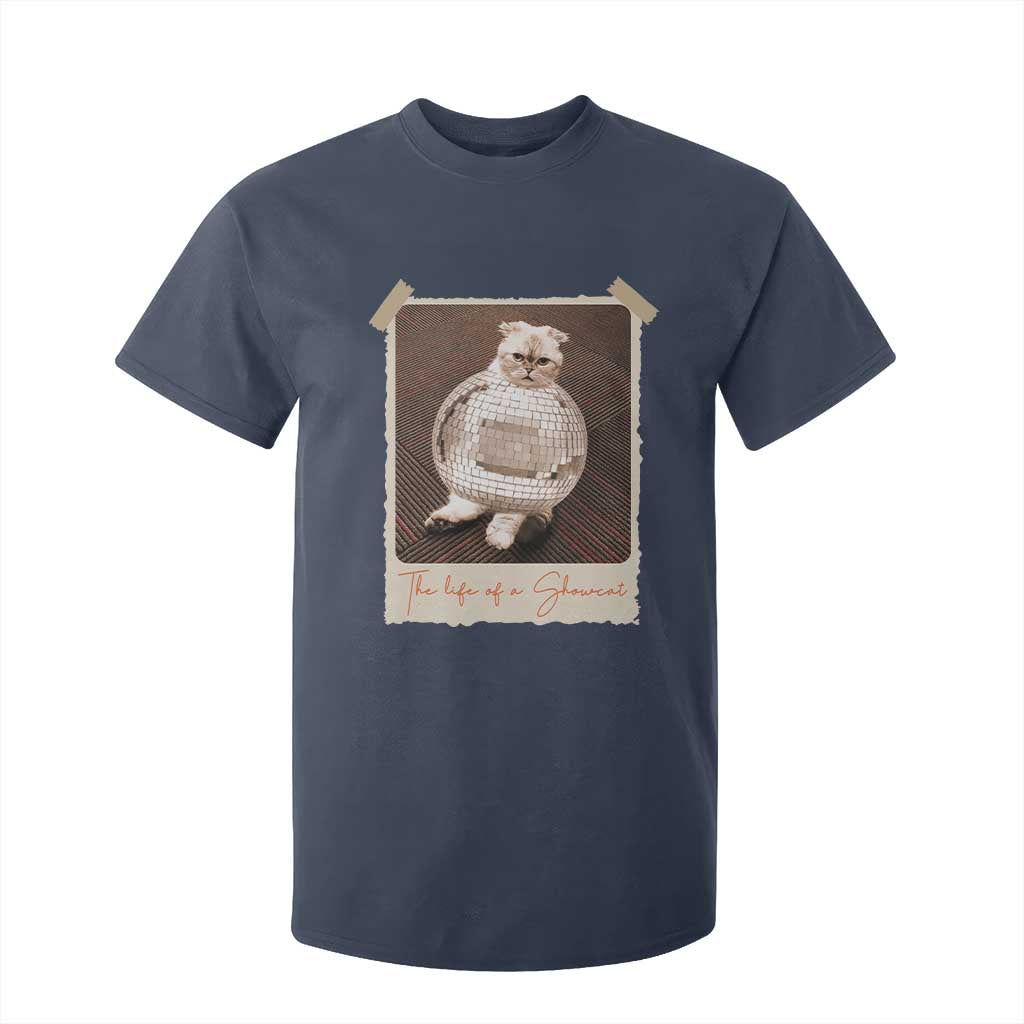 The Life Of A Showcat T Shirt For Kid Funny Vintage Photo Cat Era TS10 Navy Print Your Wear