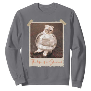The Life Of A Showcat Sweatshirt Funny Vintage Photo Cat Era TS10 Charcoal Print Your Wear