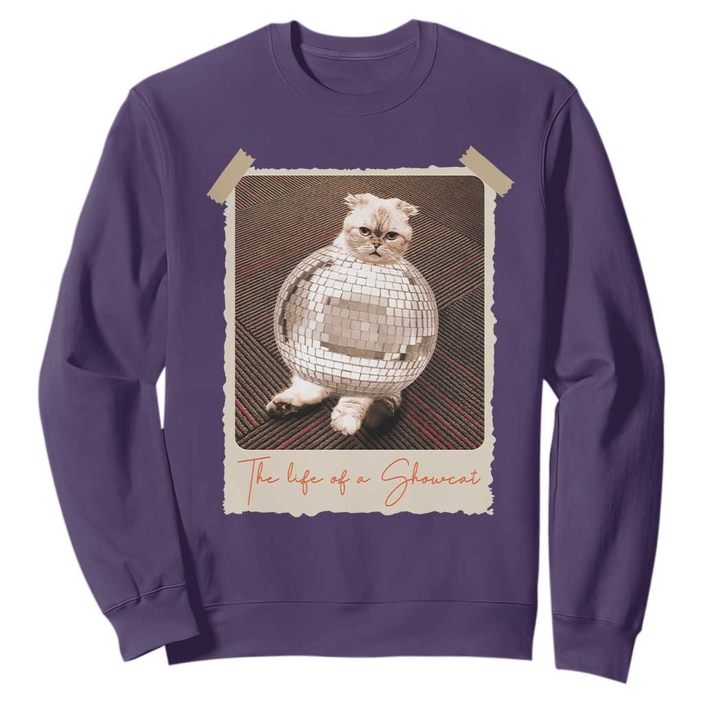 The Life Of A Showcat Sweatshirt Funny Vintage Photo Cat Era TS10 Purple Print Your Wear