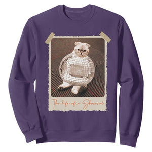 The Life Of A Showcat Sweatshirt Funny Vintage Photo Cat Era TS10 Purple Print Your Wear
