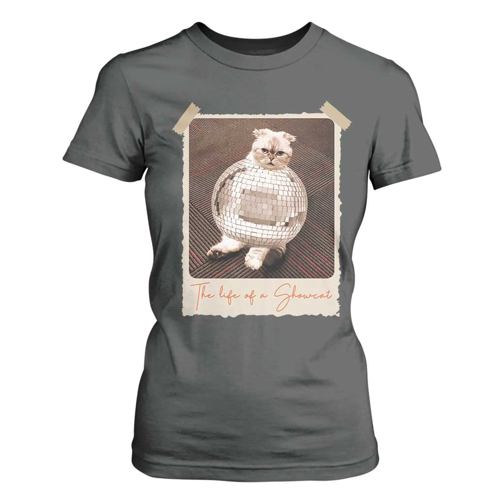 The Life Of A Showcat T Shirt For Women Funny Vintage Photo Cat Era TS10 Dark Heather Print Your Wear