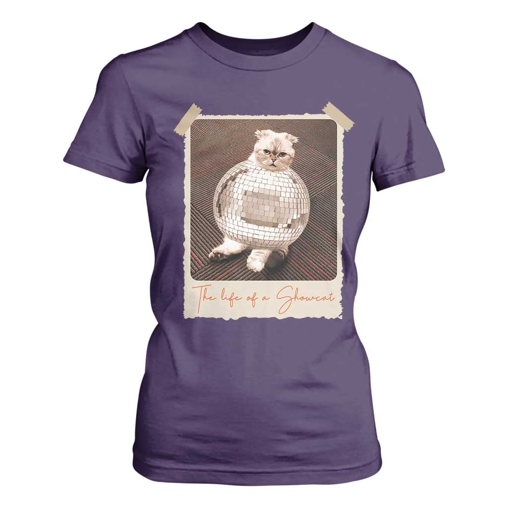 The Life Of A Showcat T Shirt For Women Funny Vintage Photo Cat Era TS10 Purple Print Your Wear