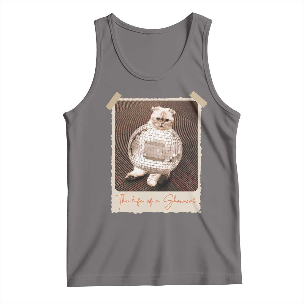 The Life Of A Showcat Tank Top Funny Vintage Photo Cat Era TS10 Deep Heather Print Your Wear