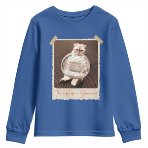 The Life Of A Showcat Youth Sweatshirt Funny Vintage Photo Cat Era TS10 Royal Blue Print Your Wear